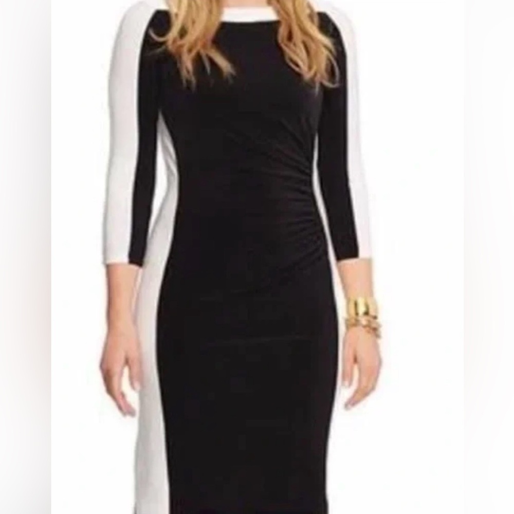 Ralph Lauren Black and White Long Sleeve Dress, Size 6